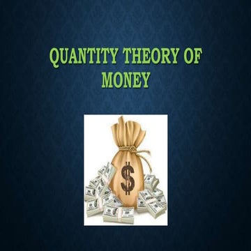 Quantity theory of money