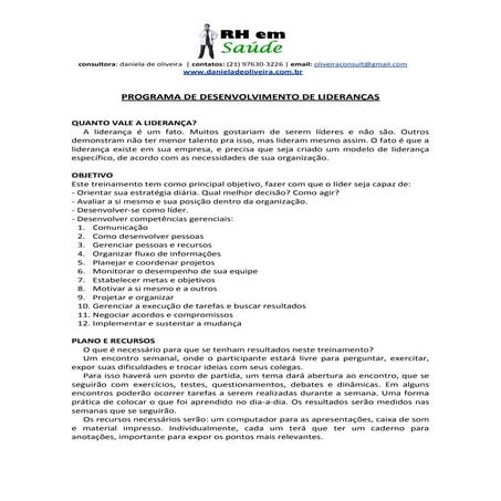 Programa de Desenvolvimento de Lideranças