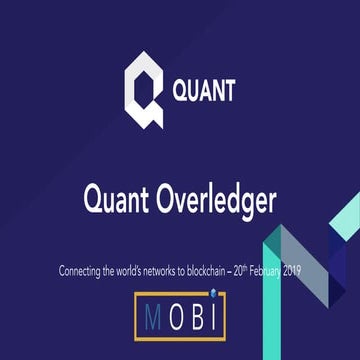 Quant Overledger for Mobility, IOT and Automotive sectors - MOBI 20190220 v1