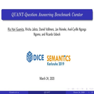 QUANT-Question Answering Benchmark Curator