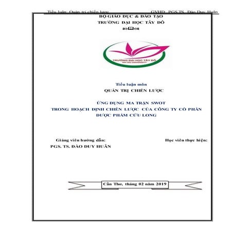 Ma trận SWOT trong chiến lược kinh doanh của Công ty Dược