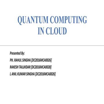 Quantum Computing in Cloud