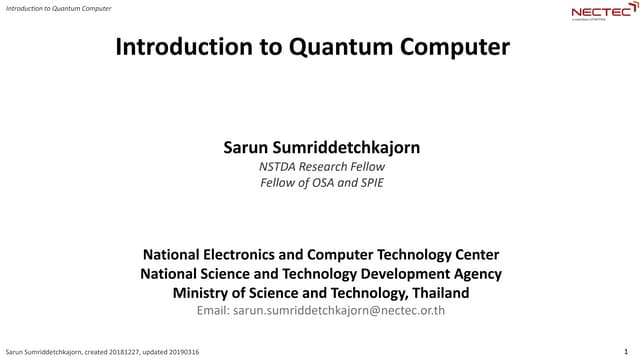 Introduction to Quantum Computer