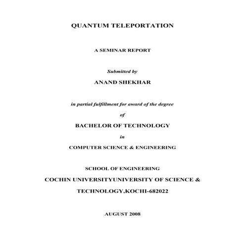 Quantum Teleportation