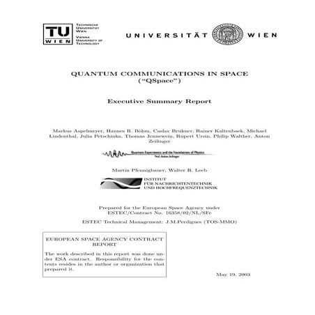 Quantum communication in space