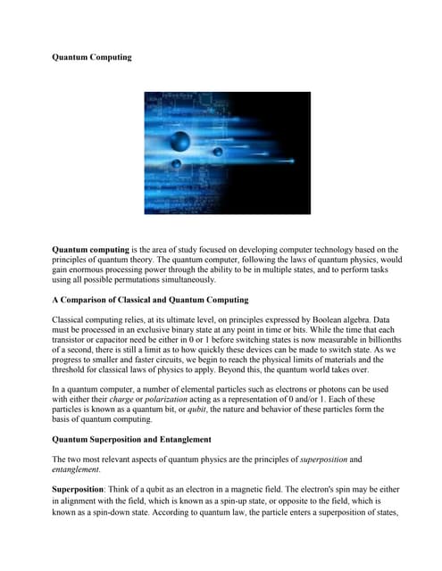 Quantum Computing