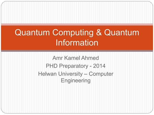 Quantum computing