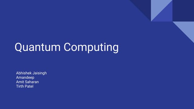 Quantum Computing
