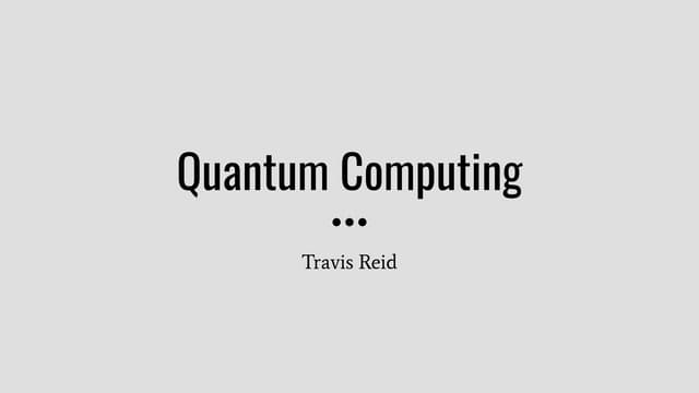 Quantum computing