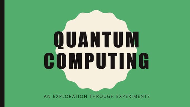 Quantum computing - A Compilation of Concepts