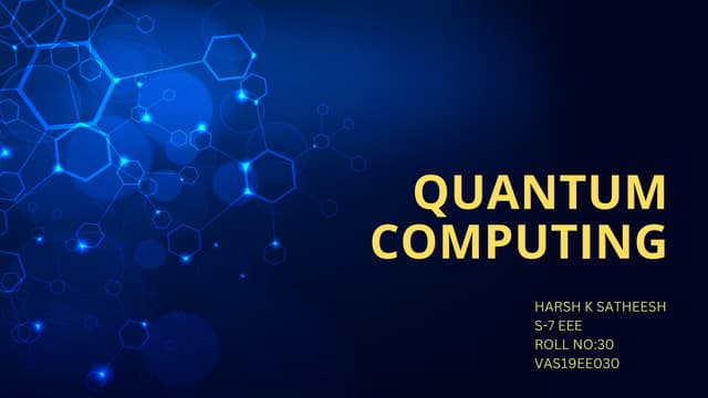Quantum Computing Seminar Presenatation(Simple format)