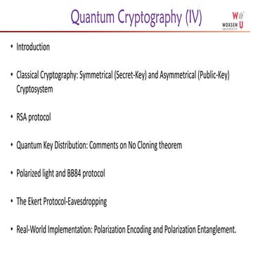 Introduction to Quantum Computing and Cryptography Final