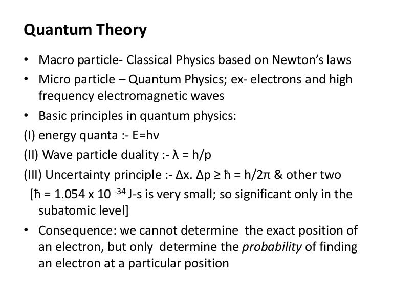 Quantum free electron theory