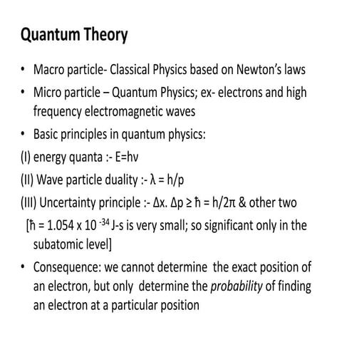Quantum free electron theory