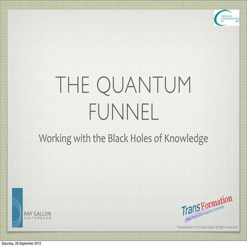 The Quantum Funnel: Working with the black holes of knowledge