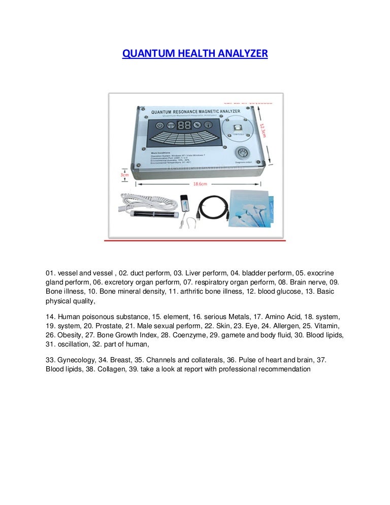 Quantum health analyzer