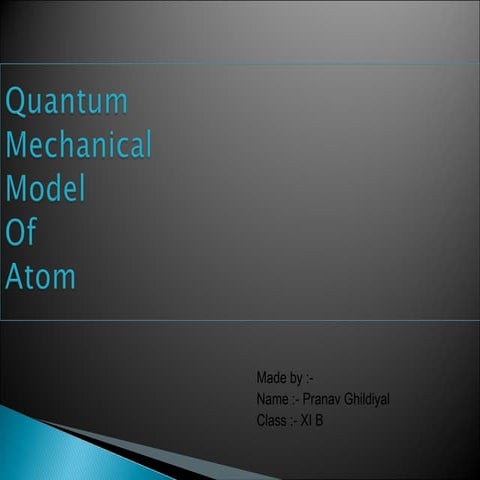 CBSE Class XI Chemistry Quantum mechanical model of atom
