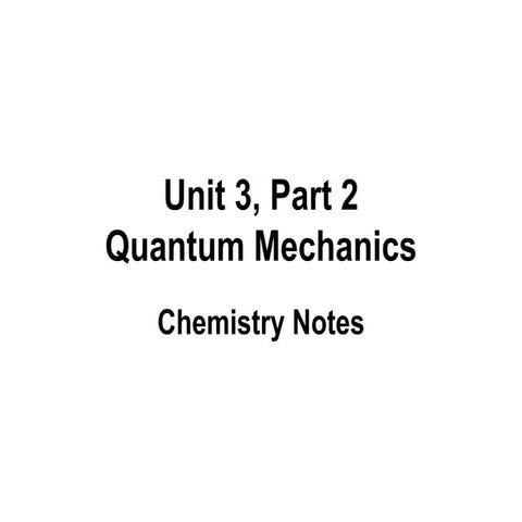 Quantum Mechanics | PPT