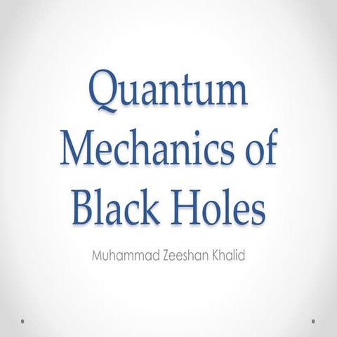 Quantum mechanics of black holes