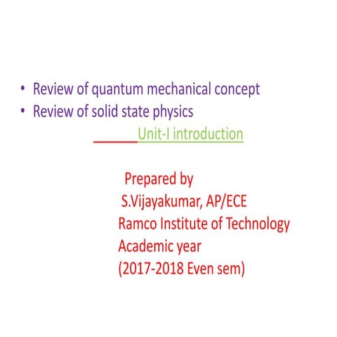 Quantum mechanics review