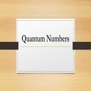 Quantum numbers