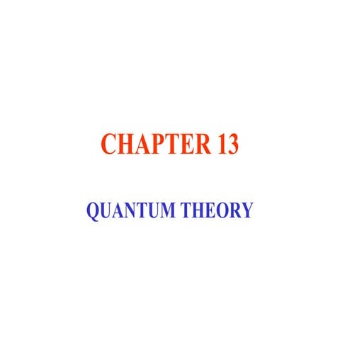 Quantum theory ppt 