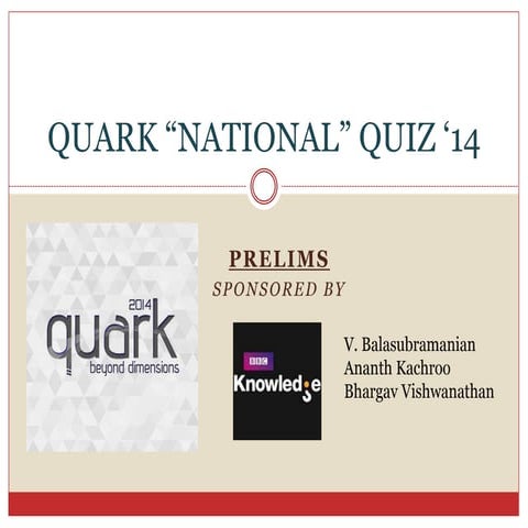 Quark 2014 Prelims answers