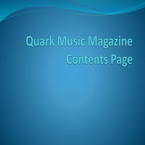 Quark music magazine contents page music magazine