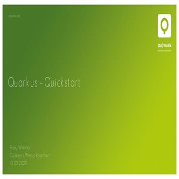 Quarkus Quickstart