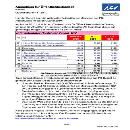 Quartals bericht 2010-i  icv pr-ausschuss