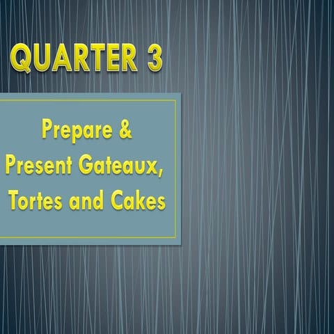 Quarter 3: LO1. Prepare sponge and cakes