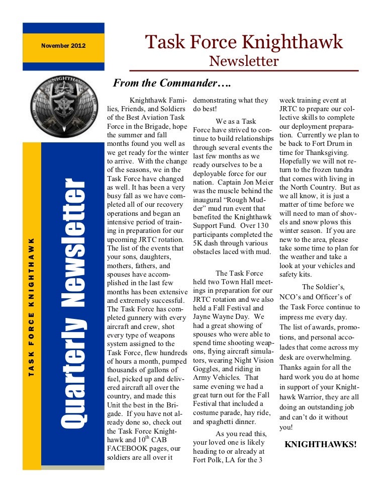Quarterly Newsletter (Fall)