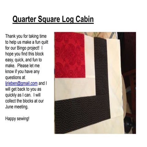 Quarter square log cabin tutorial