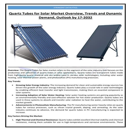 Quartz Tubes for Solar Market Overview, Trends and Dynamic Demand ...