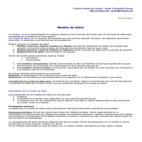Quasi - Modelo de datos