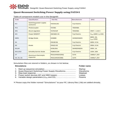 デザインキット・擬似共振回路のインデックス