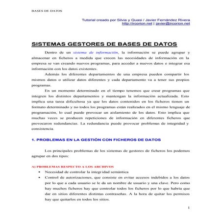 Componentes de un sistema de base de datos | PDF