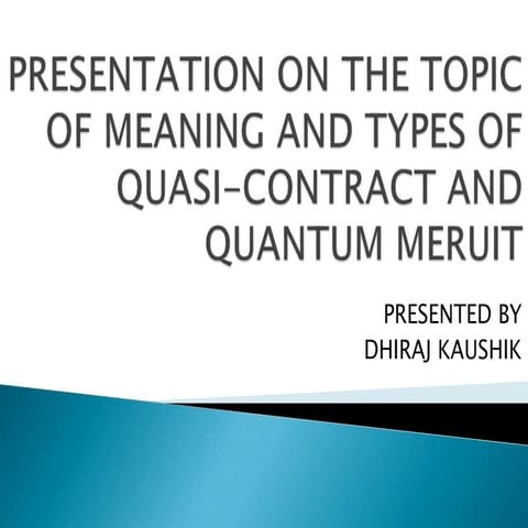 Quasi contracts