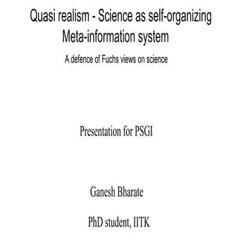 Quasi realism   science as self-organizing meta-information system a defence ...