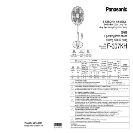 Quat cay panasonic f-307khs