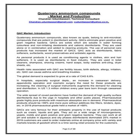 Quaternary ammonium compounds | PDF