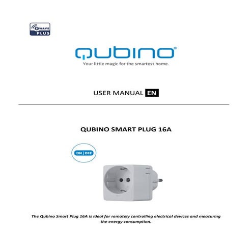 Qubino smart plug 16 A Z-Wave Plus manual