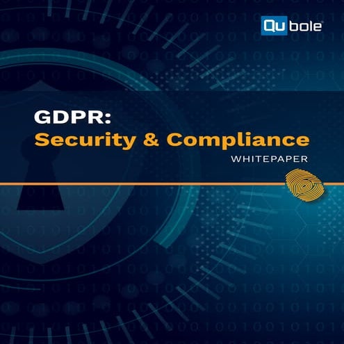 Qubole GDPR Security and Compliance Whitepaper 