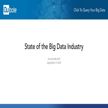 Qubole State of the Big Data Industry