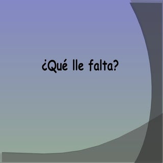 Que falta y que esta equivocado