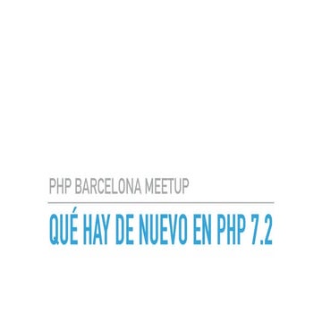 Qué hay de nuevo en PHP 7.2