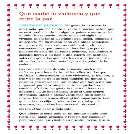Discurso de la paz y no violencia | PDF