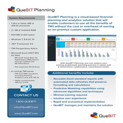 QueBIT Planning Product Sheet