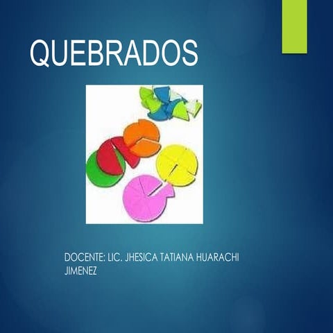 presentación de los quebrados y los tipos de quebrados