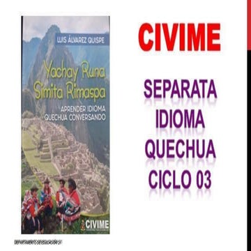QUECHUA CICLO 3 expresiones del quechua runasimi | PDF